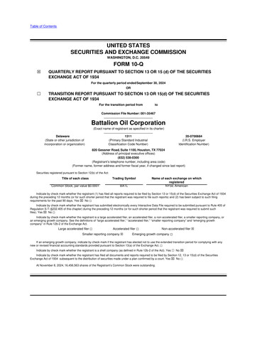 Vorschaubild Battalion Oil 10-Q Quartalsbericht 2024 