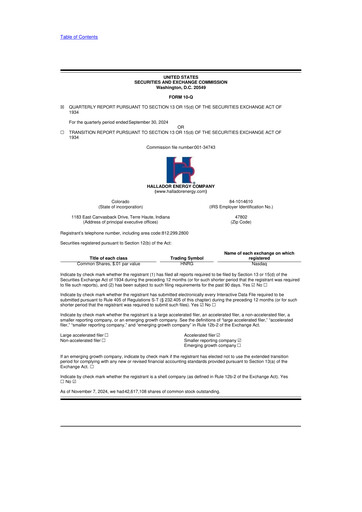 Thumbnail Hallador Energy Company
 10-Q Quarterly Report FY2024 