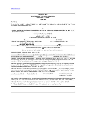 Thumbnail Liquidia Corporation 10-Q Quarterly Report FY 
