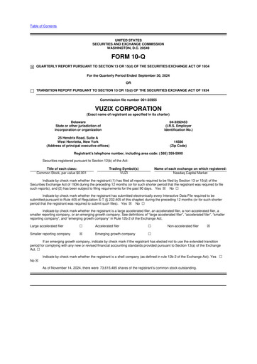 Thumbnail Vuzix
 10-Q Quarterly Report FY2024 