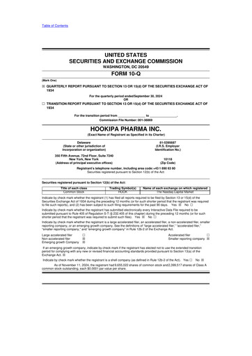 Thumbnail HOOKIPA Pharma 10-Q Quarterly Report FY2024 