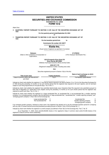 Thumbnail Elutia 10-Q Quarterly Report FY2024 