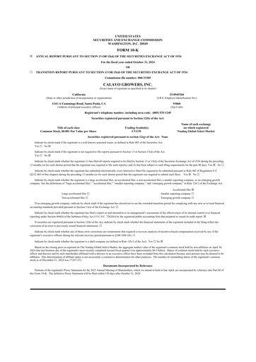 Thumbnail Calavo Growers
 10-K Annual Report 2024