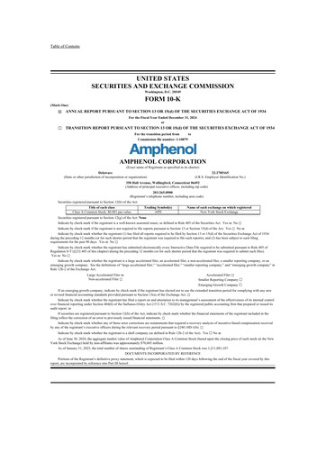 Thumbnail Amphenol 10-K Annual Report 2024