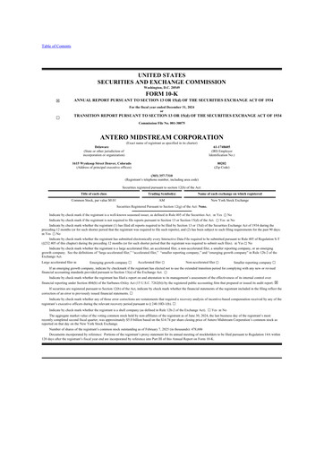 Thumbnail Antero Midstream
 10-K Annual Report 2024