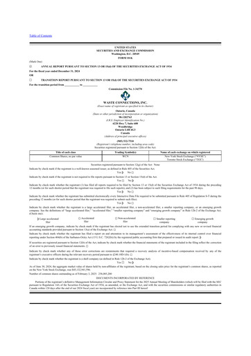 Thumbnail Waste Connections 10-K Annual Report 2024