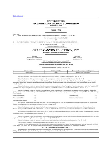 Thumbnail Grand Canyon Education 10-K Annual Report 2024