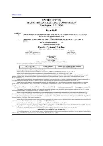 Thumbnail Comfort Systems USA 10-K Annual Report 2024