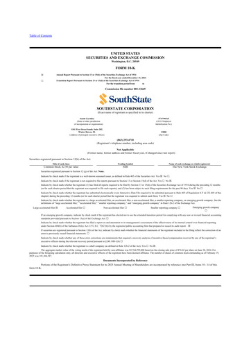Thumbnail South State Corp 10-K Annual Report 2024