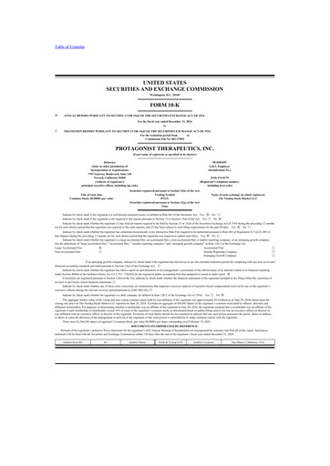 Vorschaubild Protagonist Therapeutics
 10-K Jahresbericht 2024
