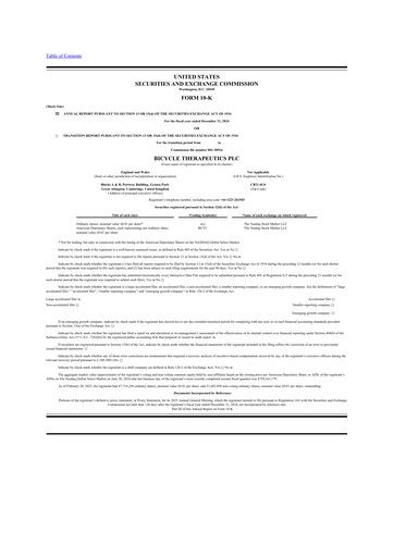 Vorschaubild Bicycle Therapeutics 10-K Jahresbericht 2024