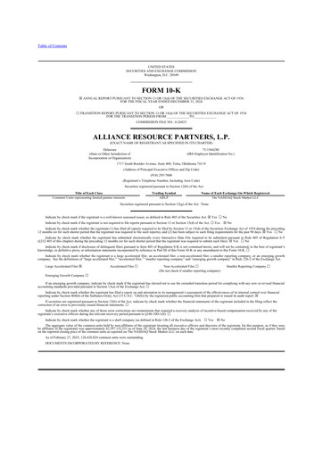 Thumbnail Alliance Resource Partners 10-K Annual Report 2024