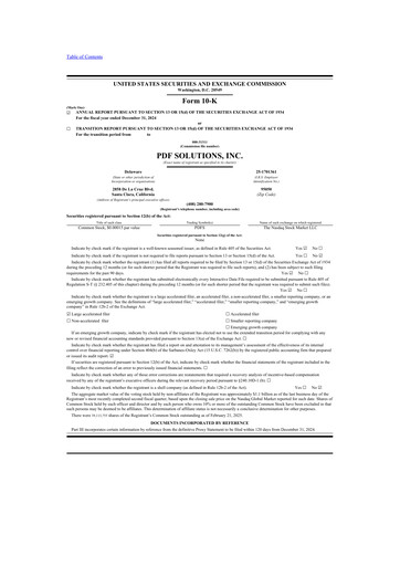 Miniature PDF Solutions 10-K Rapport annuel 2024