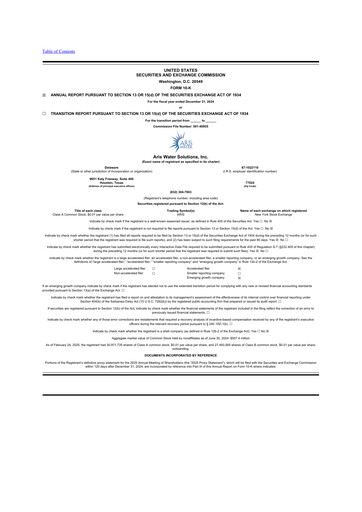 Thumbnail Aris Water Solutions 10-K Annual Report 2024