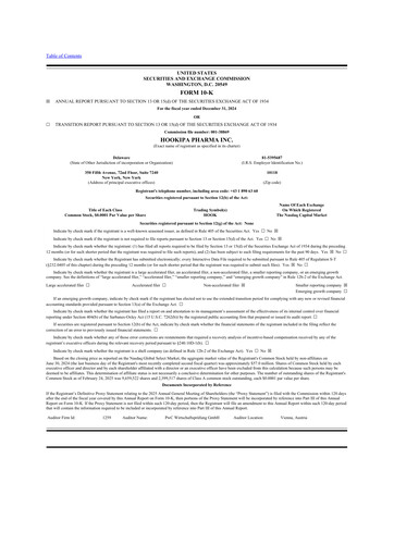 Miniature HOOKIPA Pharma 10-K Rapport annuel 2024