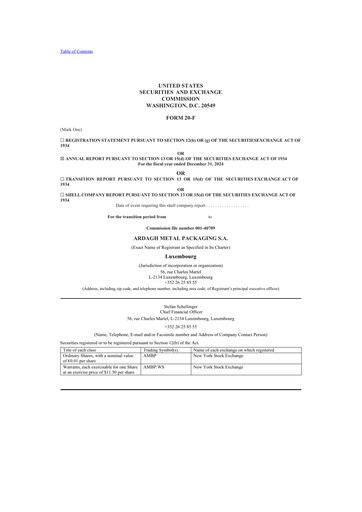 Thumbnail Ardagh Metal Packaging 20-F Annual Report 2024