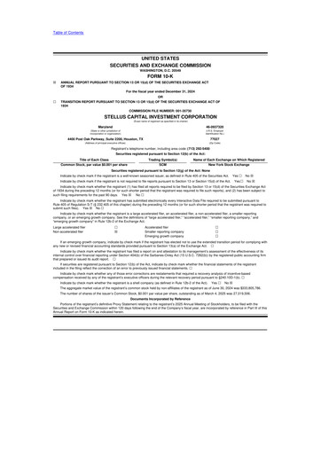 Thumbnail Stellus Capital Investment Corporation 10-K Annual Report 2024