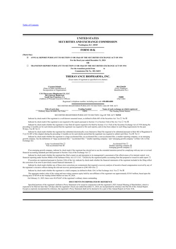 Thumbnail Theravance Biopharma
 10-K Annual Report 2024