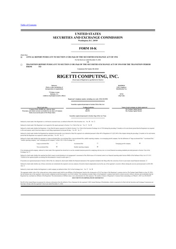 Miniature Rigetti Computing 10-K Rapport annuel 