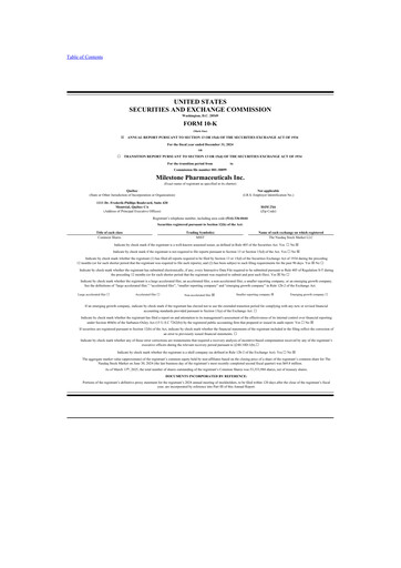 Thumbnail Milestone Pharmaceuticals
 10-K Annual Report 2024