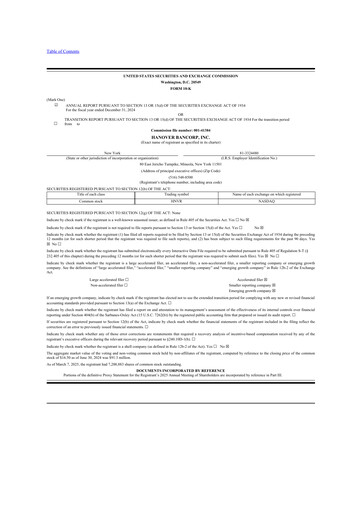 Thumbnail Hanover Bancorp 10-K Annual Report 2024