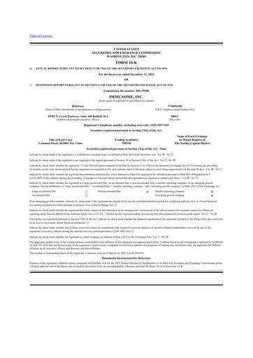 Vorschaubild Immunome 10-K Jahresbericht 2024