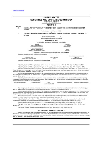 Thumbnail Verastem Oncology
 10-K Annual Report 2024