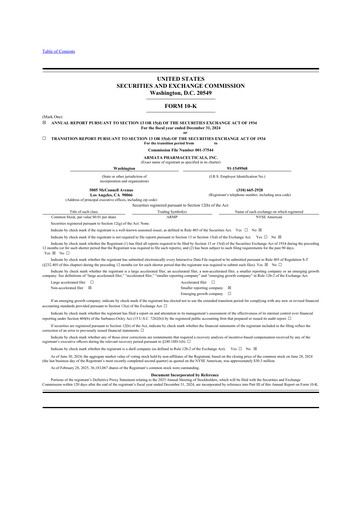 Vorschaubild Armata Pharmaceuticals 10-K Jahresbericht 2024