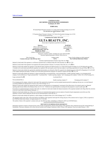 Thumbnail ULTA Beauty
 10-K Annual Report 2024