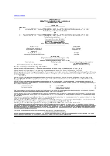 Thumbnail Lava Therapeutics 10-K Annual Report 2024