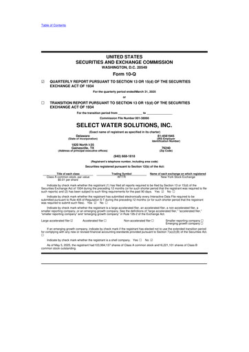 Thumbnail Select Water Solutions 10-Q Quarterly Report FY2025 