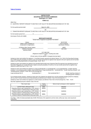 Thumbnail Merchants Bancorp 10-Q Quarterly Report FY2025 
