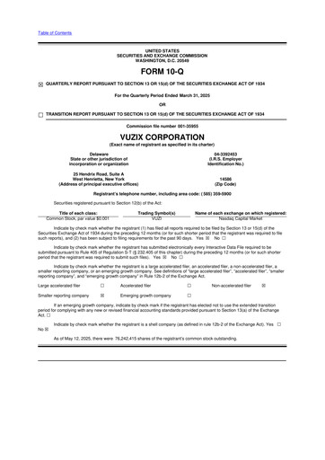 Thumbnail Vuzix
 10-Q Quarterly Report FY2025 