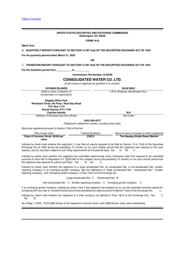 Thumbnail Consolidated Water 10-Q Quarterly Report FY2025 