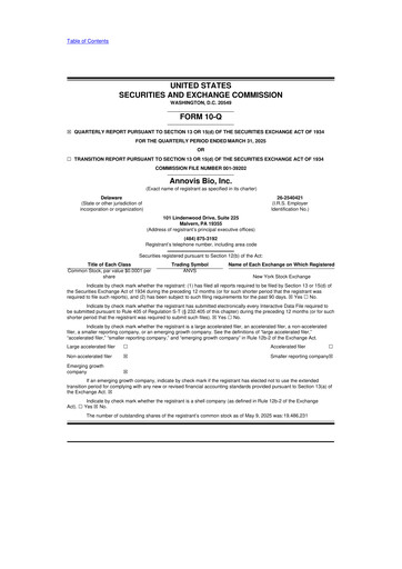 Thumbnail Annovis Bio 10-Q Quarterly Report FY 