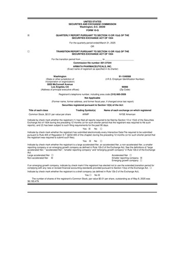 Thumbnail Armata Pharmaceuticals 10-Q Quarterly Report FY2025 