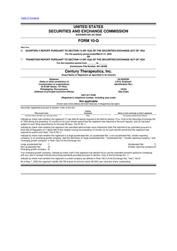 Miniature Century Therapeutics 10-Q Rapport trimestriel 2025 