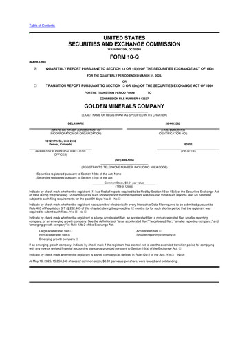 Thumbnail Golden Minerals
 10-Q Quarterly Report FY2025 