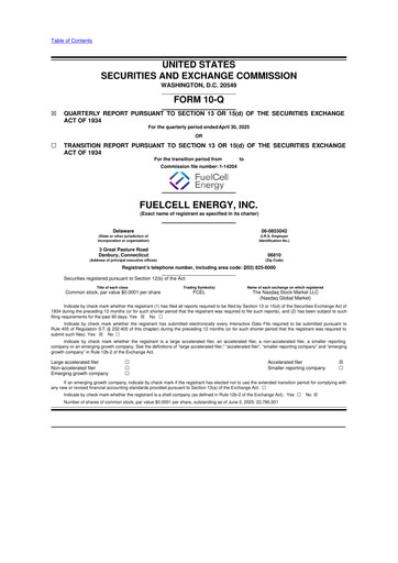 Thumbnail FuelCell Energy
 10-Q Quarterly Report FY2025 