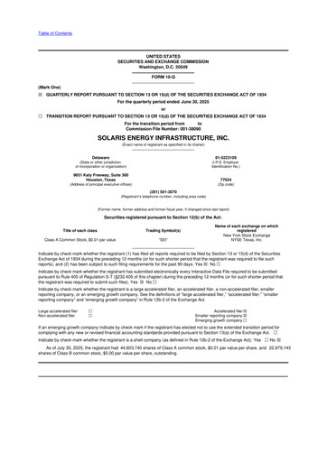 Vorschaubild Solaris Energy Infrastructure 10-Q Quartalsbericht 2025 