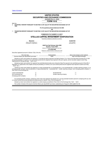 Thumbnail Stellus Capital Investment Corporation 10-Q Quarterly Report FY2025 