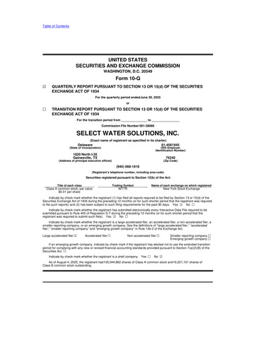 Thumbnail Select Water Solutions 10-Q Quarterly Report FY2025 