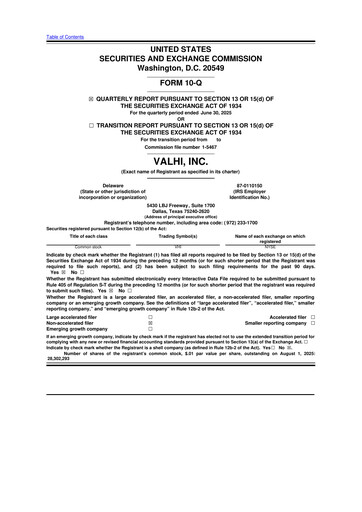 Thumbnail Valhi 10-Q Quarterly Report FY2025 