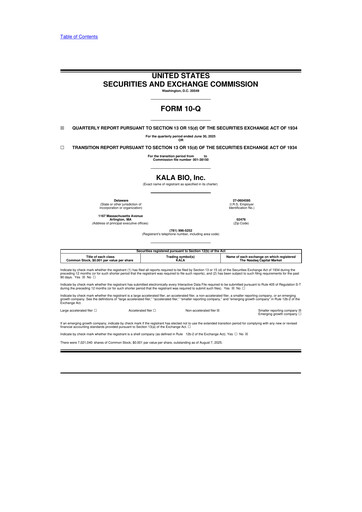 Thumbnail KALA BIO 10-Q Quarterly Report FY2025 