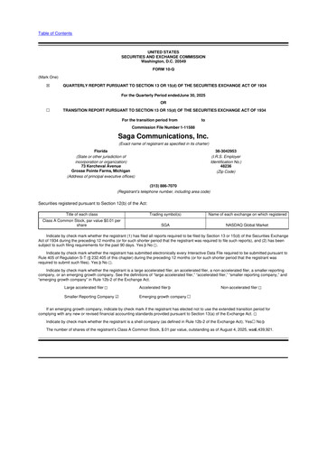 Thumbnail Saga Communications 10-Q Quarterly Report FY2025 