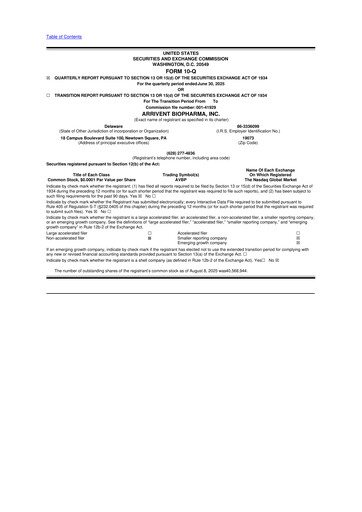 Thumbnail ArriVent BioPharma 10-Q Quarterly Report FY 