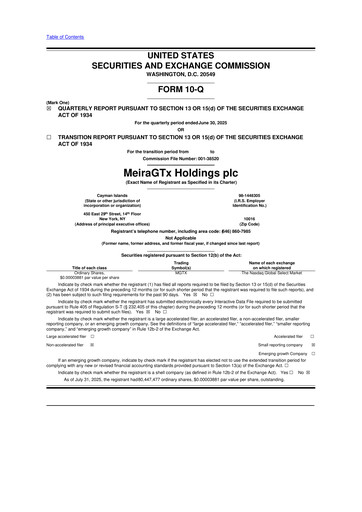 Vorschaubild MeiraGTx 10-Q Quartalsbericht 2025 