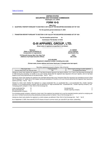 Vorschaubild G-III Apparel Group 10-Q Quartalsbericht 2025 