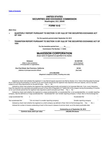 Thumbnail McKesson 10-Q Quarterly Report FY2013 