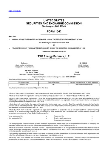 Thumbnail TXO Partners, L.P. 10-K Annual Report 